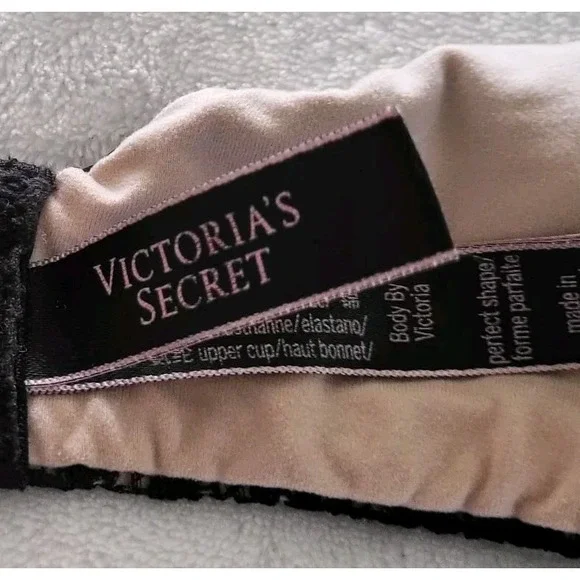 Body by Victoria's Secret Perfect Shape Bra Women's Size 34D Black Lace Padded - Picture 4 of 7